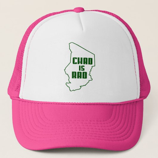 Chad is Rad Green Outline Trucker Pet (Voorkant)