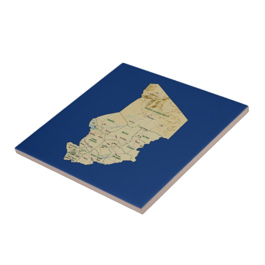 Chad Map Tile Tegeltje (Zijkant)