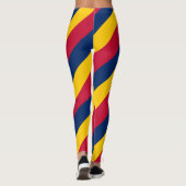 Chad National Flag Colors Diagonal Striped Leggings (Achterkant)