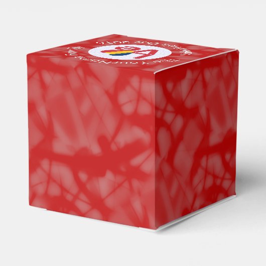 Chad Red LOVE Flag gepersonaliseerd Bedankdoosjes (Achterkant)