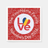 Chad Red LOVE Flag gepersonaliseerd Servet (Voorkant)