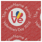 Chad Red LOVE Flag gepersonaliseerd Stof (Close Up)