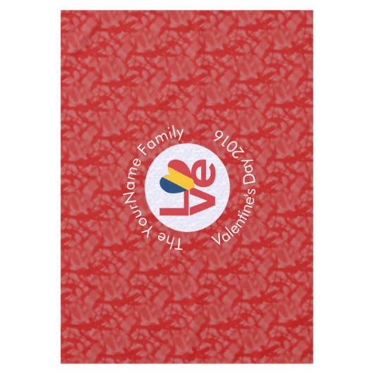 Chad Red LOVE Flag gepersonaliseerd Tafelkleed (Voorkant)