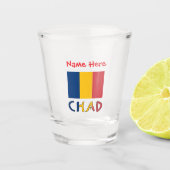 Chad Tsaadse Vlag Rood Personalisatie Shot Glas (Voorkant)