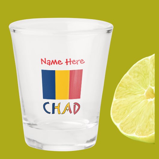 Chad Tsaadse Vlag Rood Personalisatie Shot Glas
