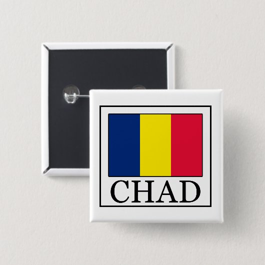 Chad Vierkante Button 5,1 Cm (Voorkant /achterkant)