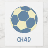 CHAD-Voetbal met blauwe en gele strepes Wijn Etiket (Enkel label)