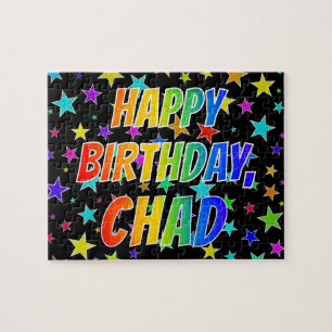 "CHAD" Voornaam, geun "HAPPY BIRTHDAY" Legpuzzel