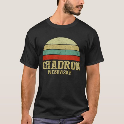 CHADRON NEBRASKA Retro Sunset T-shirt (Voorkant)