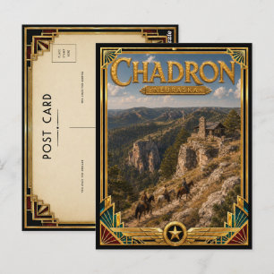 Chadron Nebraska Vintage Art Deco Gouden Tijdperk Briefkaart