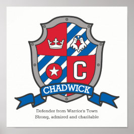 Chadwick boys C name: red blue crest poster