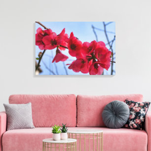 Chaenomeles speciosa canvas afdruk