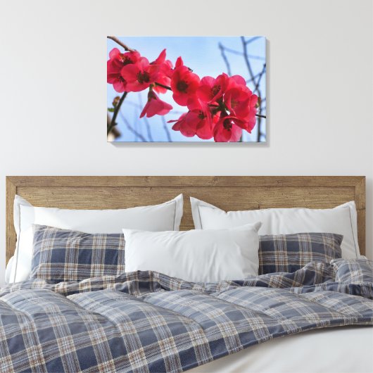 Chaenomeles speciosa canvas afdruk (Insitu (Slaapkamer))