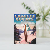 Chaffee County, Colorado ski-poster. Briefkaart (Staand voorkant)