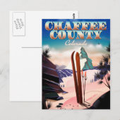 Chaffee County, Colorado ski-poster. Briefkaart (Voorkant / Achterkant)
