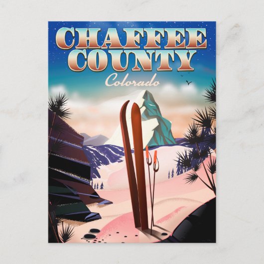 Chaffee County, Colorado ski-poster. Briefkaart (Voorkant)