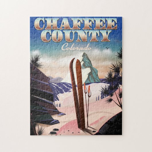 Chaffee County, Colorado ski poster. Legpuzzel (Verticaal)