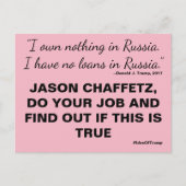 Chaffetz doet je werk om het verzet van Rusland te Briefkaart (Voorkant)