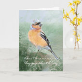 Chaffinch Bird Happy Birthday Brother-in-law Kaart (Gele Bloem)