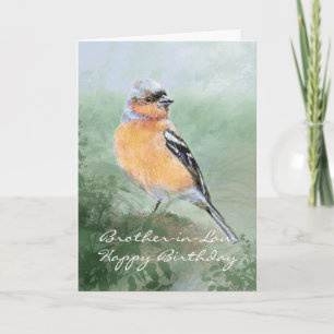 Chaffinch Bird Happy Birthday Brother-in-law Kaart