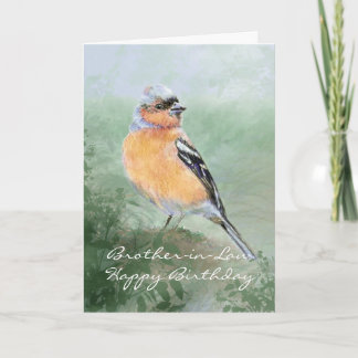 Chaffinch Bird Happy Birthday Brother-in-law Kaart