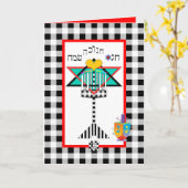 Chag Chanukkah Sameach Hanukkiah Kaart (Gele Bloem)