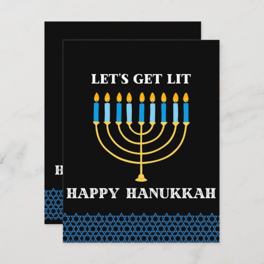 Chag Hanukkah Sameach 2021 Feestdagenkaart (Voorkant / Achterkant)