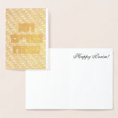 Chag Purim Sameach - Gouden Hebreeuws Prettig Puri Folie Kaarten (Display)