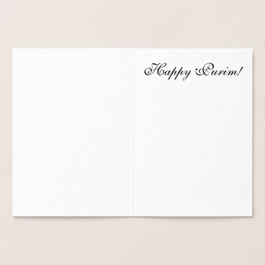 Chag Purim Sameach - Gouden Hebreeuws Prettig Puri Folie Kaarten (Binnen)