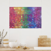 Chag Purim Sameach Hebrew Happy Purim-sequins Poster (Keuken)