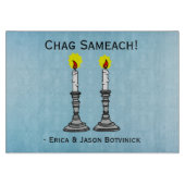 Chag Sameach Candles Glass Snijplank (Voorkant)