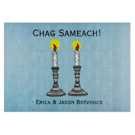 Chag Sameach Candles Glass Snijplank