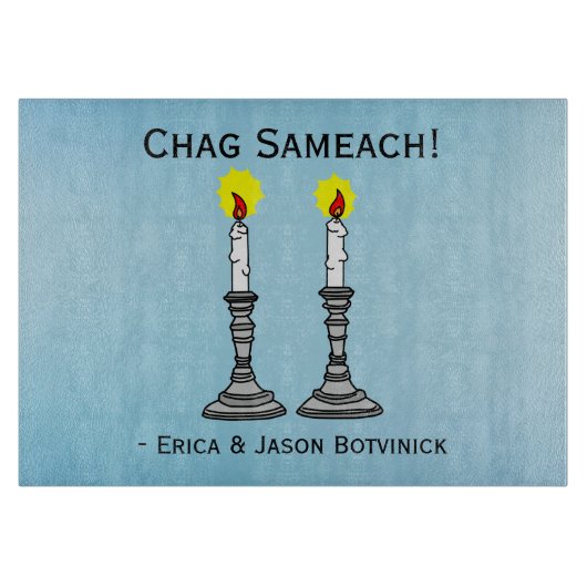 Chag Sameach Candles Glass Snijplank (Voorkant)