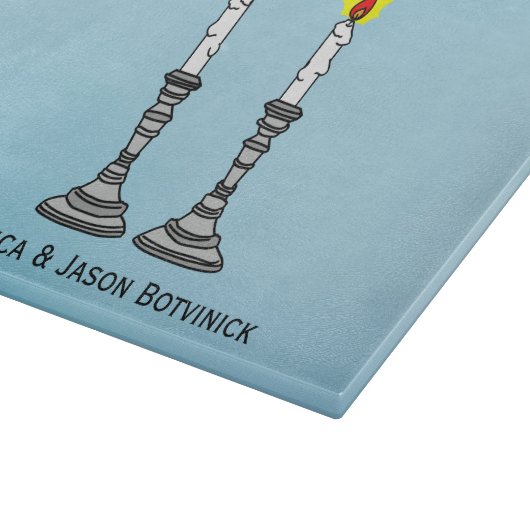 Chag Sameach Candles Glass Snijplank (Hoek)