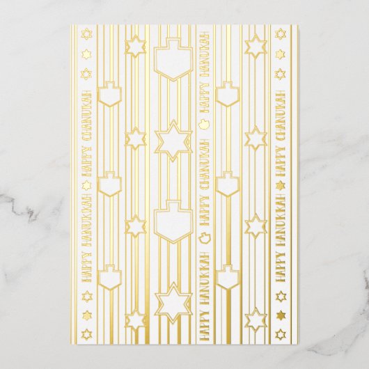 Chag Sameach Happy Chanukah Folie Feestdagenkaart (Voorkant)