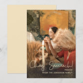 Chag Sameach Happy Feast Single Photo Greeting Hol Feestdagenkaart (Voorkant / Achterkant)