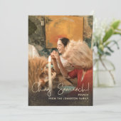 Chag Sameach Happy Feast Single Photo Greeting Hol Feestdagenkaart (Staand voorkant)