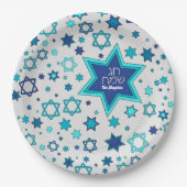 Chag Sameach Star gepersonaliseerd Papieren Bordje (Voorkant)