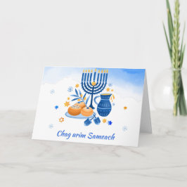 Chag urim sameach. Gelukkig Festival van Lichten Feestdagen Kaart