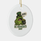 Chagrijige Kabouter Kikker St.Patrick's Dag Keramisch Ornament (Rechts)