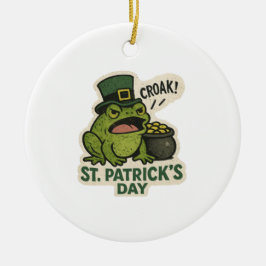 Chagrijige Kabouter Kikker St.Patrick's Dag Keramisch Ornament
