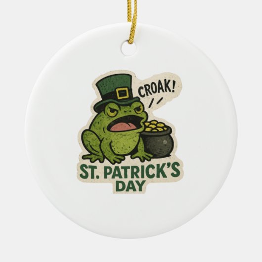 Chagrijige Kabouter Kikker St.Patrick's Dag Keramisch Ornament (Voorkant)