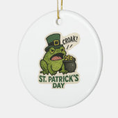 Chagrijige Kabouter Kikker St.Patrick's Dag Keramisch Ornament (Links)
