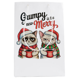 Chagrijnig Is Het Nieuwe Prettig Kerstmis Kat Lief Medium Cadeauzakje