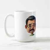 chagrijnig oud Man praten Vist Koffiemok (Links)