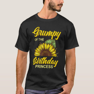 chagrijnig van de verjaardag meisje zonnebloem bij t-shirt