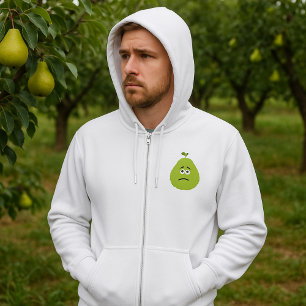 Chagrijnig Wazig Peer Gezicht Grappig Fruit Karakt Hoodie