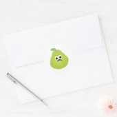 Chagrijnig Wazig Peer Gezicht Grappig Fruit Karakt Ronde Sticker (Envelop)