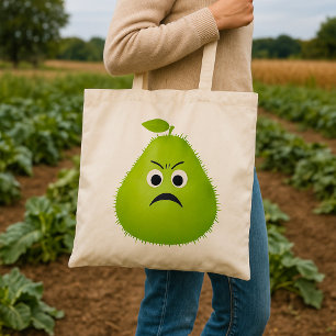 Chagrijnig Wazig Peer Gezicht Grappig Fruit Karakt Tote Bag