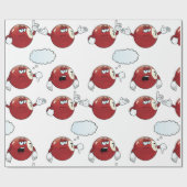 Chagrijnige 7 Ball Biljart Cartoon Karakter Cadeaupapier (Vlak)